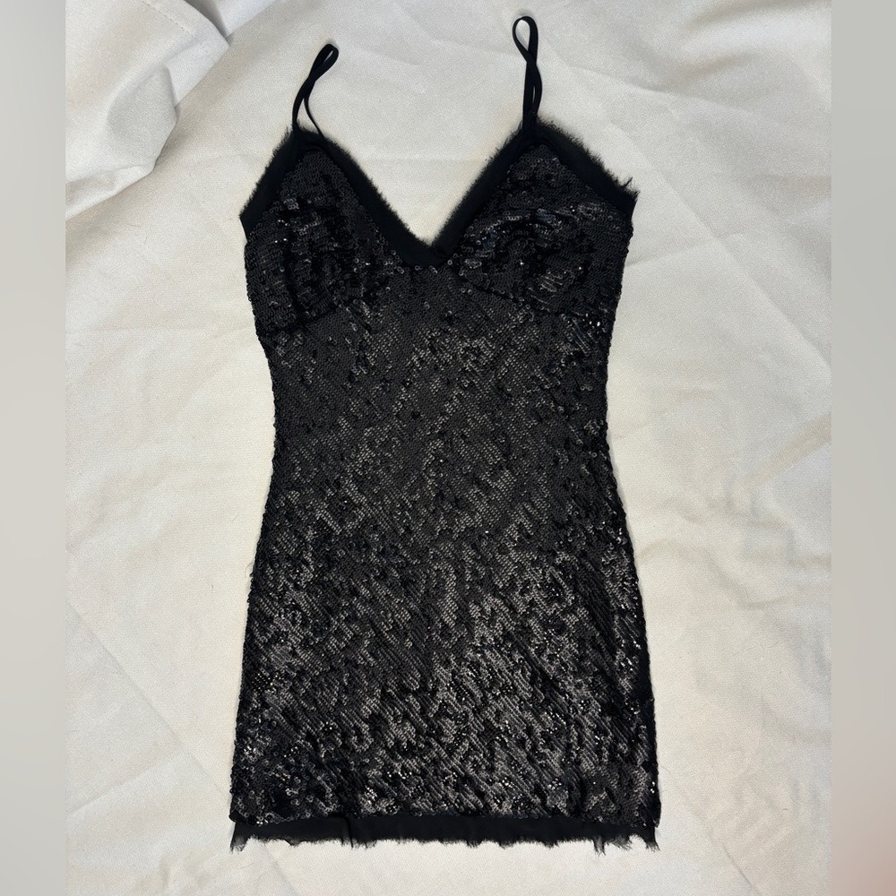 NBD sequin black dress